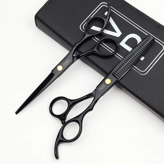 6.0" Professional Hairdressing Scissors Set – Barber Cutting & Thinning Shears