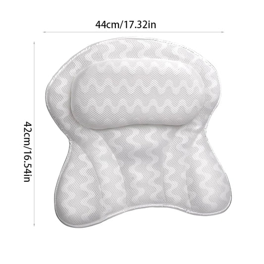 Ultra Soft 3D Bath Pillow – Neck & Back Support Spa Cushion for Bathtub