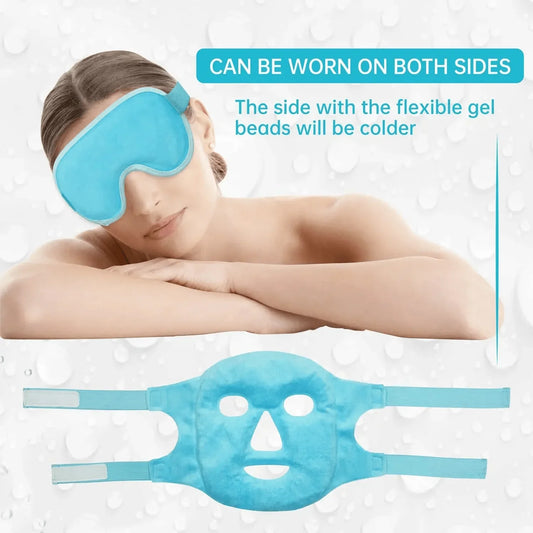 Gel Cooling Ice Face & Eye Mask – Hot & Cold Compress with Gel Beads for Face Spa & Relaxation