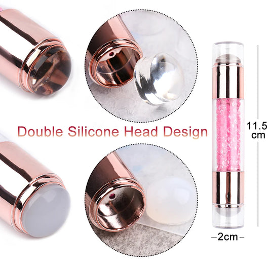 3PCS Dual-Head Silicone Nail Stamper & Scraper Set – Gel Polish Transfer & Stamping Tool Kit (SA1836)