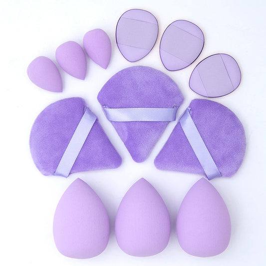 12Pcs Reusable Facial Cleansing Puffs – Soft Plush Triangle Makeup Sponges