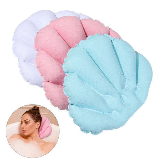 Inflatable Bath Pillow – Soft Spa Neck Support with Suction Cups