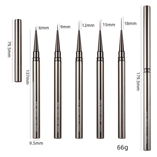 5PCS Nail Art Liner Brushes – Hand-Painted Acrylic UV Gel Drawing Pens for DIY Nail Design