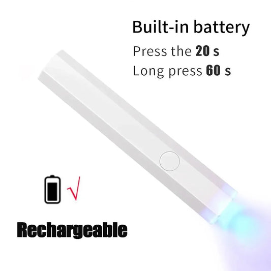Portable Mini UV LED Nail Lamp – Handheld USB Flashlight Style Gel Polish Dryer