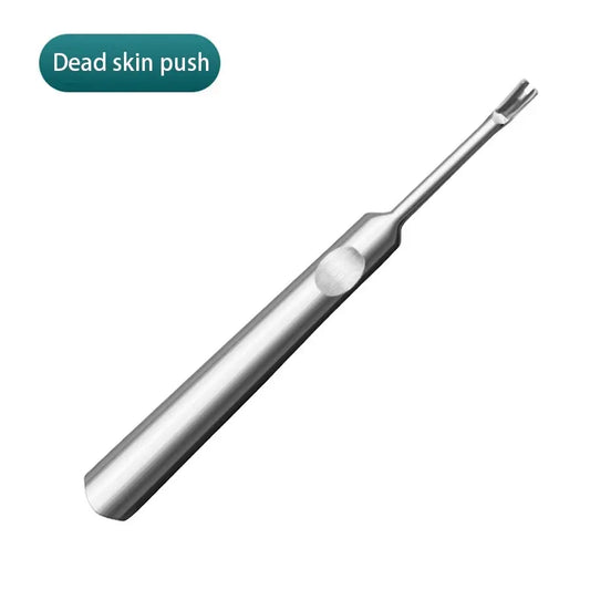 V-Shaped Dead Skin Remover Tool – Stainless Steel Cuticle Pusher, Fork & Nail Scrubber