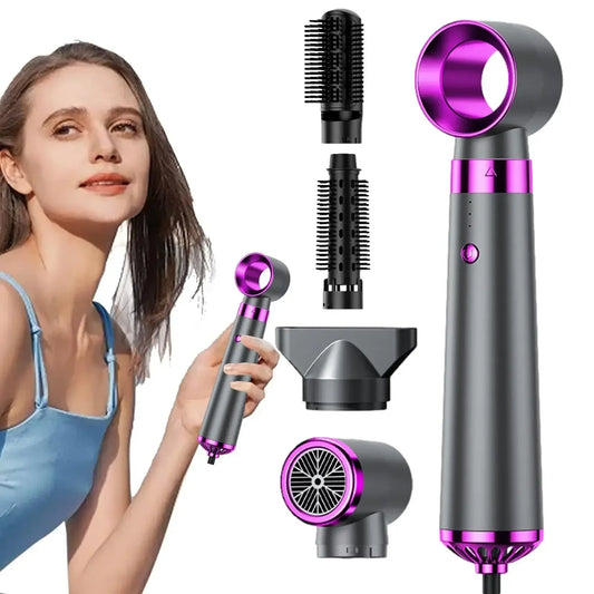 Multifunction Hair Dryer 5-in-1 – Hot Air Comb with Automatic Curling & Straightening for Salon-Style Fast Drying
