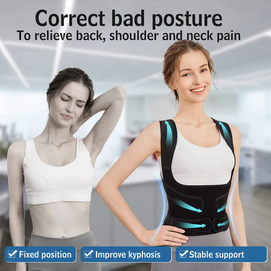 Back Support Brace Posture Corrector – Spine Straightener for Men & Women