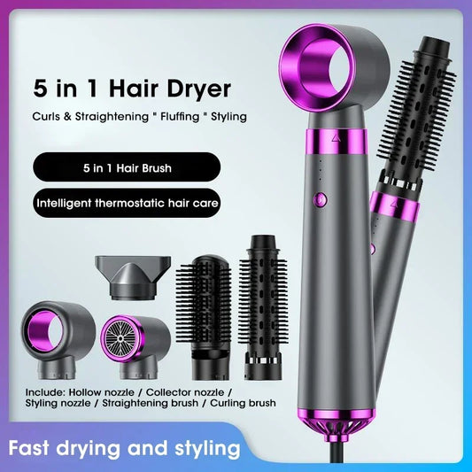 5-in-1 Electric Hair Dryer Styling Set – Multifunctional Straightener, Curler & Blow Dryer