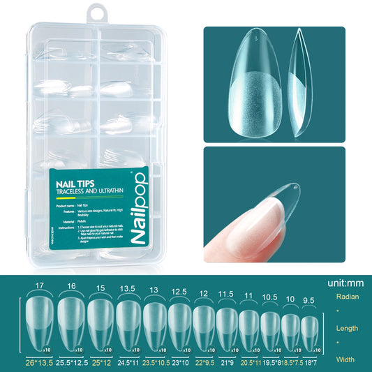 Nailpop Soft Gel Tips – Medium Almond/Coffin Acrylic Nail Capsules (120pcs/Box)