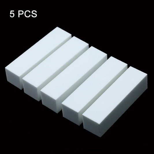 White Nail Art Buffer Block – Sponge Buffing Tool for Manicure & Pedicure Care