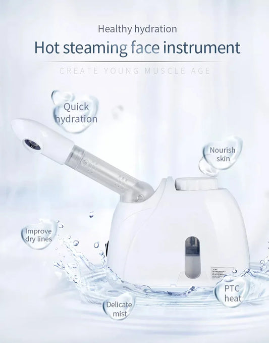 Ozone Facial Steamer – Warm Mist Humidifier & Deep Cleaning Vaporizer for Skin Care