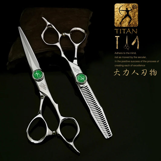 Titan 6-Inch Professional Hairdressing Scissors – Barber Cutting & Thinning Shears