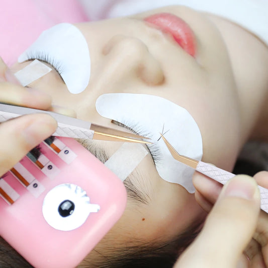 White-Gold Anti-Static Tweezers – Precision Stainless Steel Tool for Eyelash & Eyebrow Grooming