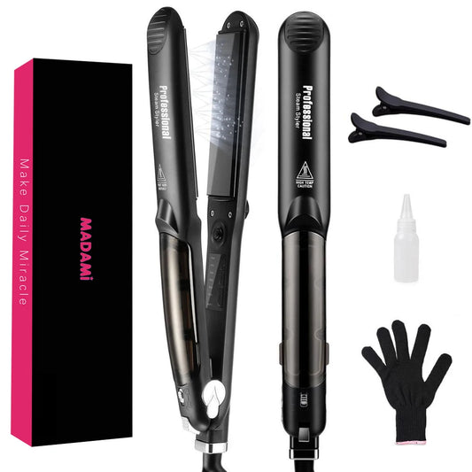 Professional Steam Hair Straightener – Ceramic Vapor Flat Iron with Argan Oil Treatment