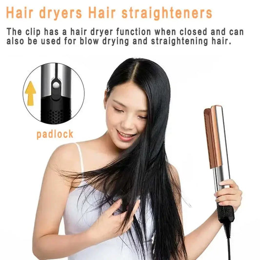 2-in-1 Professional Quick Dry Hair Dryer and Straightener – Negative Ion Styling Tool for Wet & Dry Hair