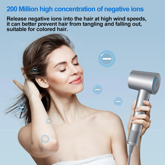 ABIR SU9 High-Speed Hair Dryer – 1600W Quick-Dry with 360° Magnetic Nozzle & 200 Million Negative Ions