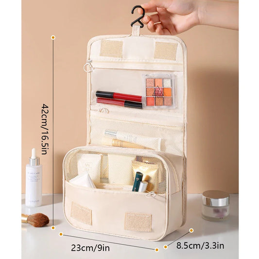 Travel Makeup Bag with Hook – Waterproof Toiletries Organizer for Women