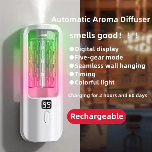 Wall-Mounted Oil Aromatherapy Machine – Air Purifying Automatic Diffuser with Night Light & Humidifier