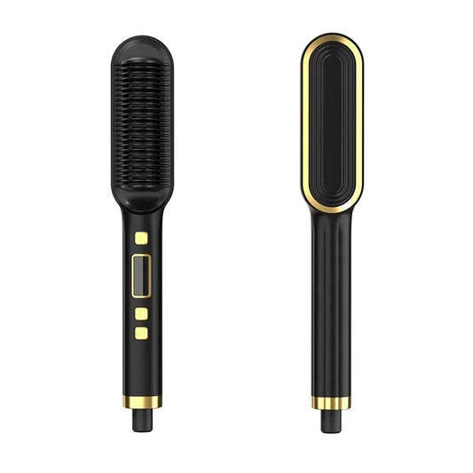 Thermostatic Hair Straightener Comb – 5 Temperature Settings & Quick-Heat Brush for Professional Styling