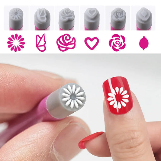 4PCS/6PCS Nail Art Stamp Pen Set – Easy DIY Stamping Pens with Floral & Butterfly Designs