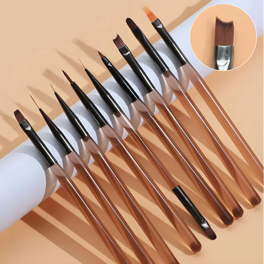 LINMANDA 9PCS Nail Art Design Pen Set – Gel Painting & Extension Brush Tools for DIY Manicure