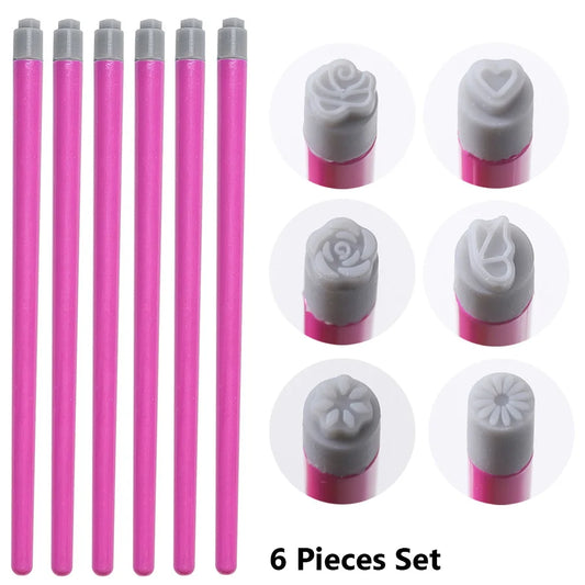 4PCS/6PCS Nail Art Stamp Pen Set – Easy DIY Stamping Pens with Floral & Butterfly Designs