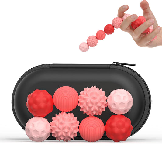 8 PCS Magnetic Sensory Fidget Ball Toy – Stress Relief Set with Silicone Shell for Adults & Teens