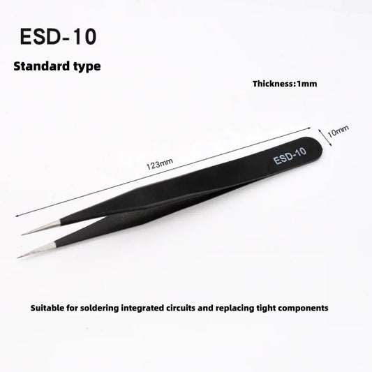 Stainless Steel Tweezers Set,Pointed,Elbow,Flat Head Tweezers Set Hand Tools Industrial Repair Tools Anti-static