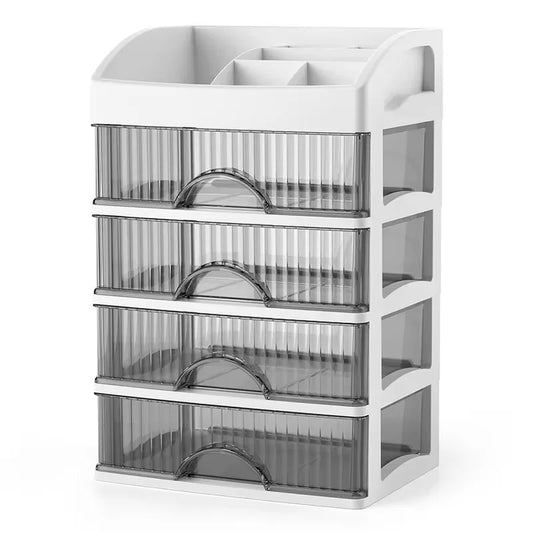 Light Luxury Desktop Storage Box – Multi-Layer Drawer Organizer for Cosmetics & Jewelry