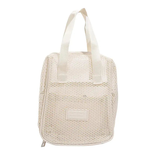 Large Capacity Mesh Cosmetic Storage Bag – Transparent Travel Toiletry Pouch