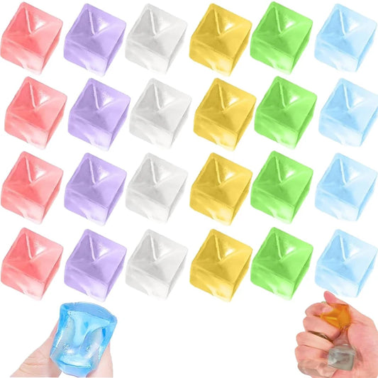 30PCS Squishy Mochi Ice Cube Square Toys – Antistress Party Favors for Kids