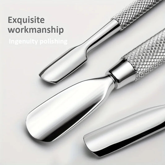 Professional Highlight Nail Pusher – Double-Ended Stainless Steel Cuticle & Dead Skin Remover