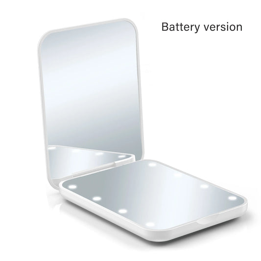 LED Compact Folding Makeup Mirror – Portable Travel Beauty Essential & Gift for Women
