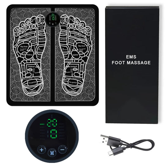 EMS Pulse Foot Massager Pad – USB Rechargeable Intelligent Therapy for Foot Relaxation