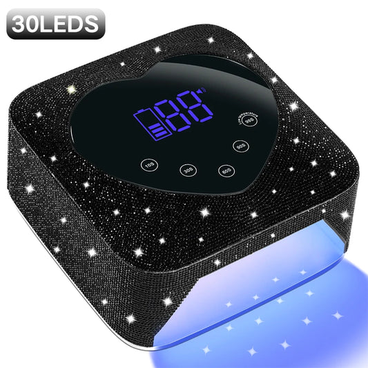 Rechargeable 72W UV LED Nail Lamp – 30 LEDs Wireless Gel Polish Curing Lamp with Large Screen