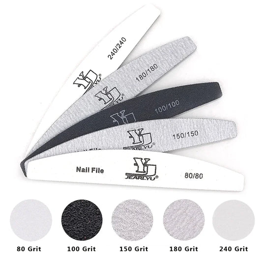 5PCS/Lot Mixed Grit Nail File Set – Colorful Professional Buffers for Manicure & Cuticle Care