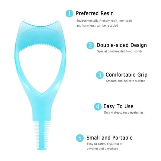3-in-1 Mascara Guide & Eyelash Styling Tool – Multifunction Plastic Applicator Brush