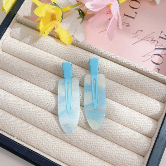 2PCS No-Bend Hair Clips Set – Seamless Acrylic Styling Clips for Women & Girls