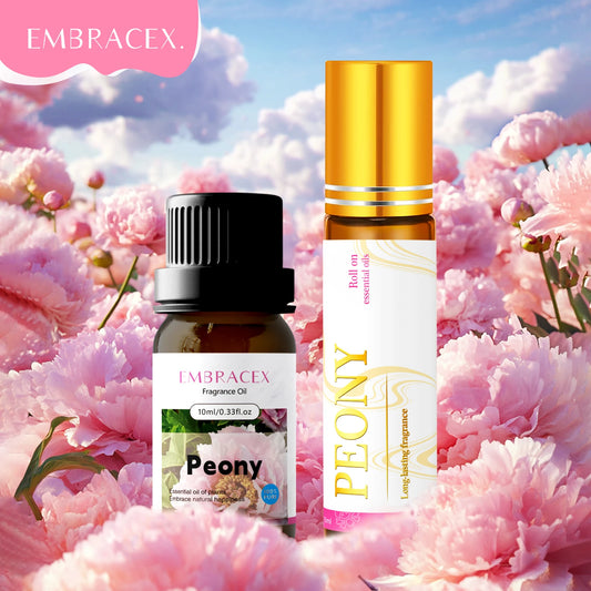 Peony Essential Oil – 10ml Roller Bottle (1PC/2PC) for Aromatherapy & Stress Relief
