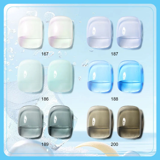 LIMEGIRL 6Pcs Gel Nail Polish Set – Transparent Blue Semi-Permanent UV Gel Kit