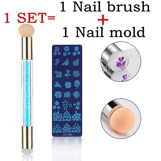 Nail Stamping Plates Set – Silicone Stamper & Nail Art Transfer Kit