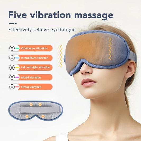 3D Heat Therapy Eye Mask with Massage – Rechargeable Sleep Aid & Steam Eye Care for Night Use