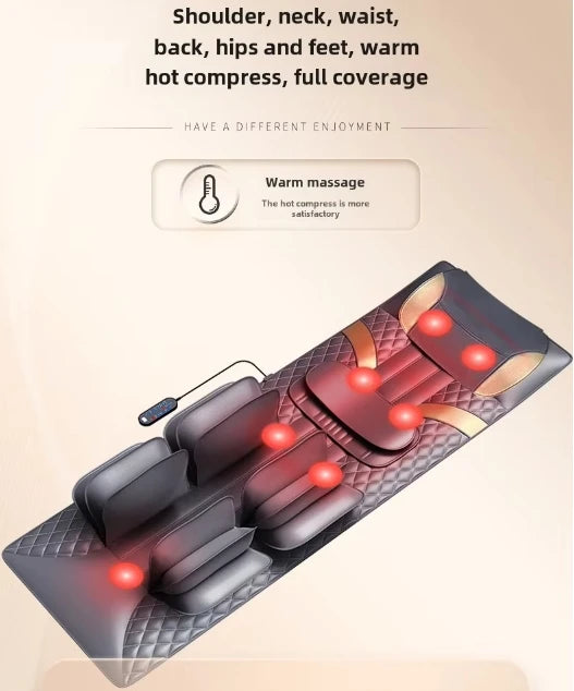 Upgrade Full Body Heated Massage Mat – Vibration, Airbag, Swing & Lumbar Traction with Remote Control