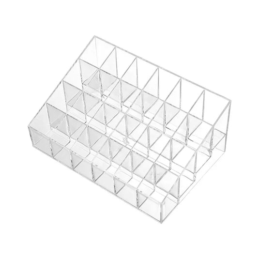 Transparent Acrylic Trapezoid Lipstick Holder – Cosmetic Organizer & Display Stand