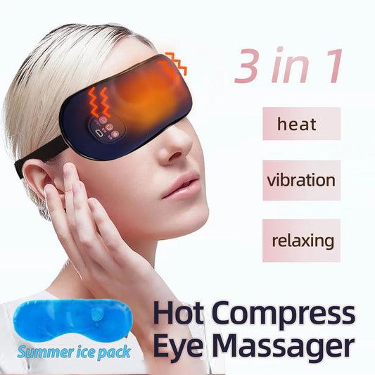 Hot + Ice Massage Eye Mask – Electric Heating Eye Massager for Fatigue Relief & Dark Circles