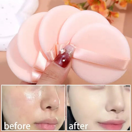 5/10Pcs Soft Velvet Makeup Sponges – Double-Sided Puffs for Loose Powder & Concealer Application