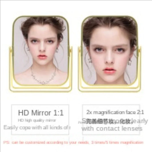15cm Square Dual-Sided Makeup Mirror – Nordic Style Tabletop Vanity Mirror with Magnifying Side