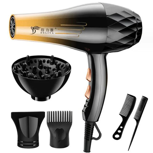 Professional Hair Dryer 1200W/2200W – High-Power Blow Dryer with Styling Brush