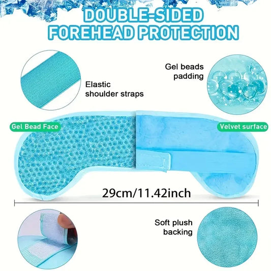Hot/Cold Gel Bead Migraine Wrap – Ice Pack with Soft Plush Backing for Headache & Stress Relief