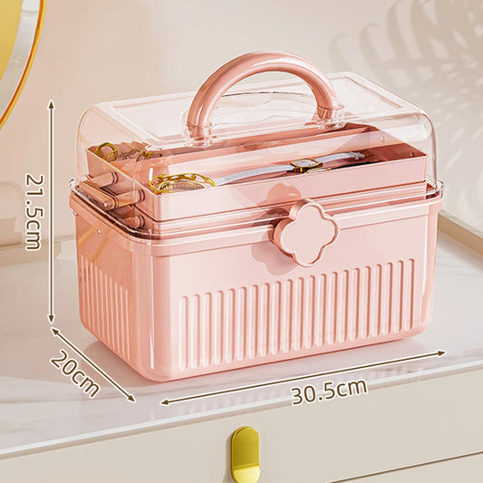 3-Layer Makeup Storage Organizer – Large-Capacity Skincare & Cosmetic Storage Box